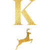 Buchstabe k Goldener Hirsch - Geschenkidee