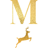 Letter m golden deer - gift idea