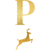 Letter p golden deer - gift idea