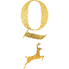 Buchstabe Q Goldener Hirsch - Geschenkidee