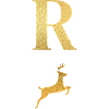 Buchstabe r goldener Hirsch - Geschenkidee