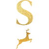 Letter s golden deer - gift idea