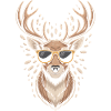Deer with antlers and sunglasses