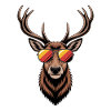 Deer with antlers and sunglasses