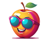Apple with sunglasses