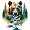Wasserfarbener Waldbär