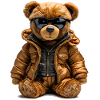 Cool bear in a parka