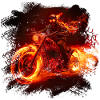 Flammenbike Fahrer