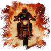 Flammensturm Motorradfahrer