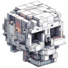 Block Skull Design – Digital Art Look