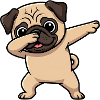 Cute Pug Cartoon Dabbing Dog Kids
