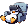 Penguin Virtual Reality Gamer Gamer Chill