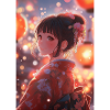 Kimono Blooming Bright Lanterns