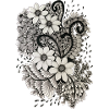 Black and white flower swirls