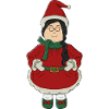 Weihnachtsmannmädchen im roten Kleid