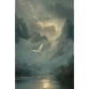 Mistbound Flight Over Mountain Veil