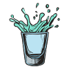 Spritzglas Splash in Teal Neon
