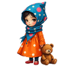 Polka Dot Girl and Bear