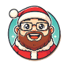 Santa with Glasses Cartoon Cheer