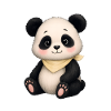 Cuddly panda with scarf