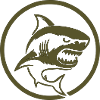 Shark logo embroidered