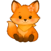 Petit renard avec fleur et collier