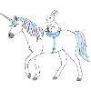Pastell Einhorn mit Häschen