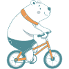 Ours Polaire sur Vélo Orange