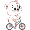 Pastel Cycling White Bear