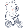 Polar Bear on a Pastel Bike