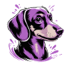 Purple Dog Pop Art Portrait