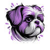 Purple Dog Head Portrait