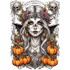 Moon Shadow Fairy with Pumpkins