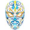 Flash Masks Lucha Neon Blue Gold