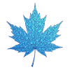 Geometric Blue Maple Leaf Print
