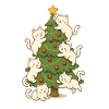 Cat Christmas Tree Whimsy, Kittens 
