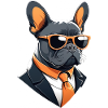 Sunglasses dog in a suit