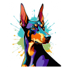 Farbexplosion Dobermann