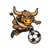 Stier Fußballheld im Sprint