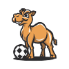 Kamel mit Fußball Cartoon