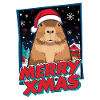 Capybara with Santa Hat Christmas