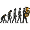Evolution zum Tubaspieler Grunge Design
