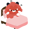 Tired Red Panda on Bed