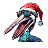 Pélican oiseau Noël drôle
