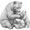Bear and her cubs