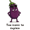 Eggplant vegetables with sunglasses cartoon