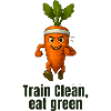 Carrot Fitness Hero Train Clean Caricature