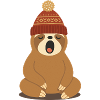 Yawning sloth with winter hat – cute animal motif