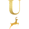 Buchstabe u goldener Hirsch - Geschenkidee