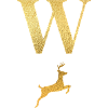 Buchstabe w Goldener Hirsch - Geschenkidee